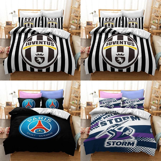 PARIS SAINTGERMAIN FC Logo Black Quilt Duvet Cover Set Children Super