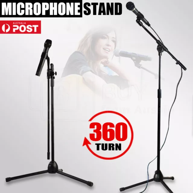 Telescopic Boom Microphone Stand Adjustable Mic Holder Tripod 1 to 1.8 M AU POST