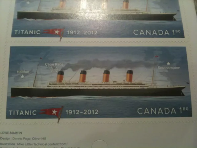 TITANIC 1x BOOKLET OF 6 INT STAMPS 100TH ANNIVERSARY - FREE SHIPPING WORLDWIDE 2