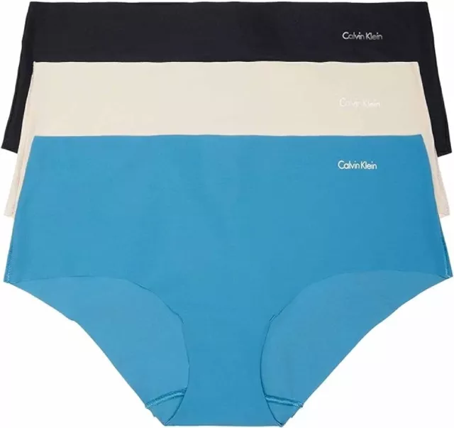 Calvin Klein Womens Invisibles Seamless Hipster Panties Multicolor 3-Pack - Xs