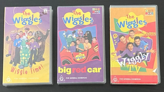 The Wiggles - Big Red Car, Wiggly TV & Wiggle Time. Australian  3 x VHS.