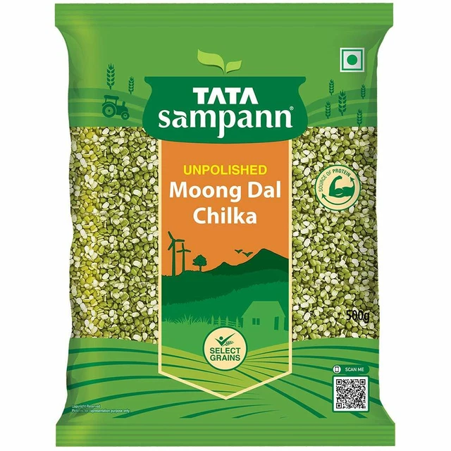 Tata Sampann Rozzo Moong Dal Chilka 500g Caduta Lentils Grammi
