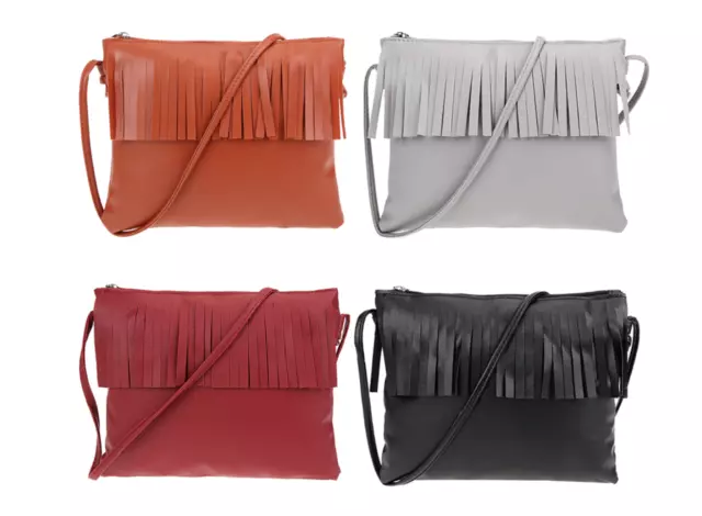 Sac à Main Petit Cow-Girl Noir Neuf Simili Cuir Gris Braun Sac Franges Femmes