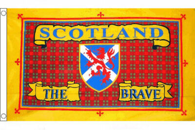 SCOTLAND THE BRAVE FLAG 5' x 3' Scottish St Andrews Cross Lion Rampant