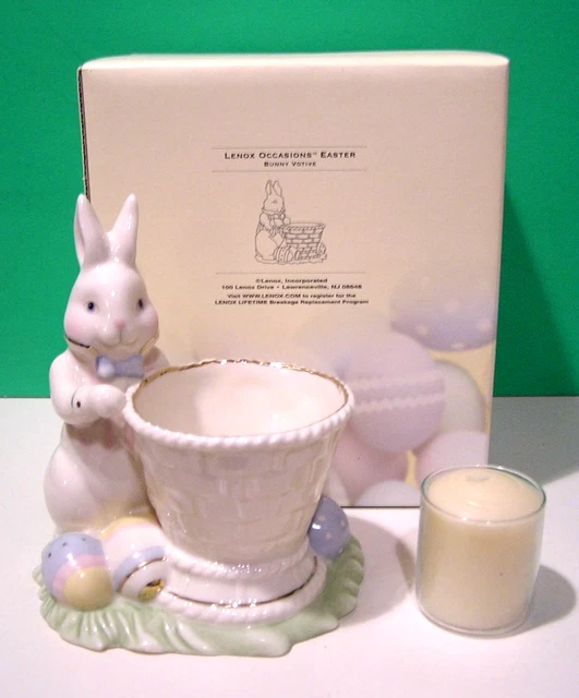 LENOX OCCASIONS EASTER BUNNY VOTIVE Rabbit Candle -- NEW in BOX
