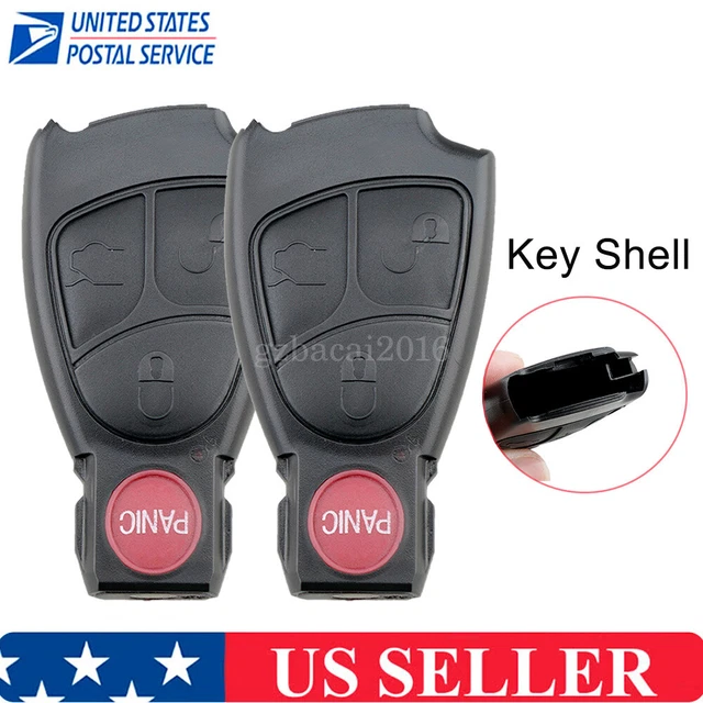 2 Remote Key Shell Case Fob 4 Button for Mercedes-Benz C E B Class CLS CLK SLK