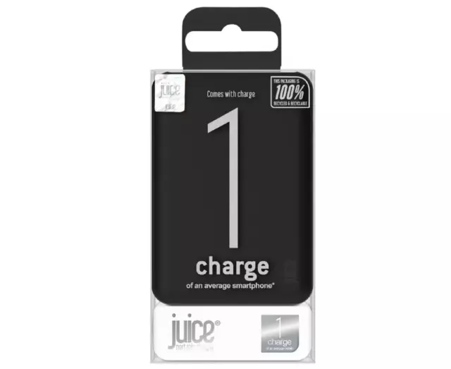 POWER BANK 12 watt 4000MAH BLACK Juice ECO 1 CHARGE FAST FREE DELIVERY NEW UK