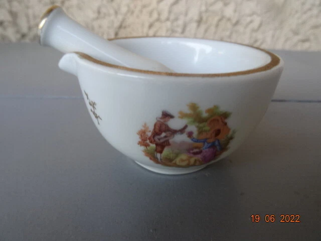 Céramique Porcelaine Mortier Pilon Mix Grind Bowl Set Mills Ail Mixing - 11