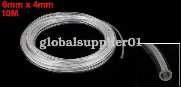 A● PU Pneumatic Tube Hose 6mm x 4mm Fleaxible Fuel Gas Air Tubing 10m Clear 3