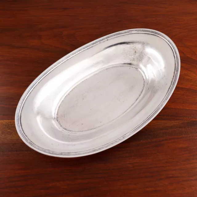 Tiffany Sterling Silver Vegetable Serving Dish #2601 Reeded Rim Oval 1925-47