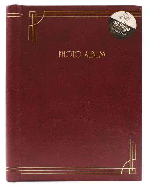 Deluxe Large Self Adhesive Wiro Binder Photo Album 40 Pages - Burgundy