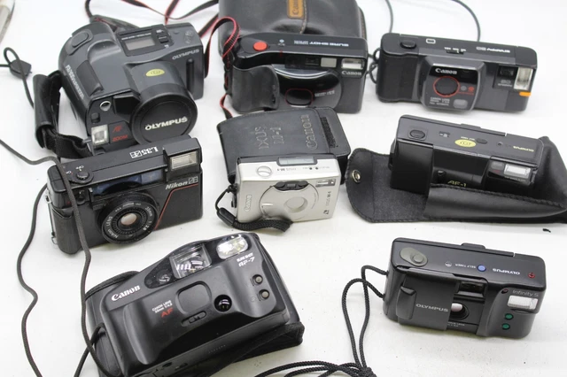 C x8 Vintage Point & Shoot Camera Inc. Canon Snappy 50, Olympus AF Zoom etc