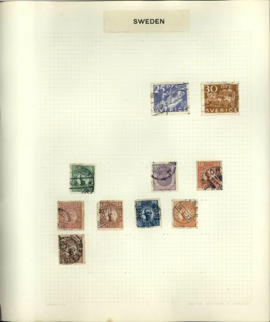 Sweden Album Page Of Stamps #V18109