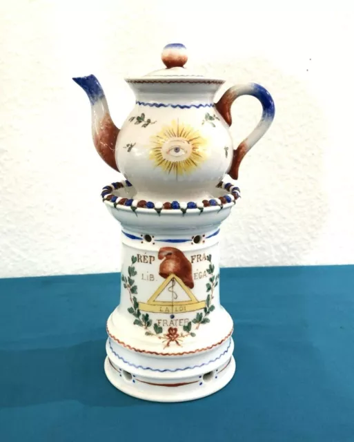 Tisaniere individuelle en porcelaine décor piment d'Espelette