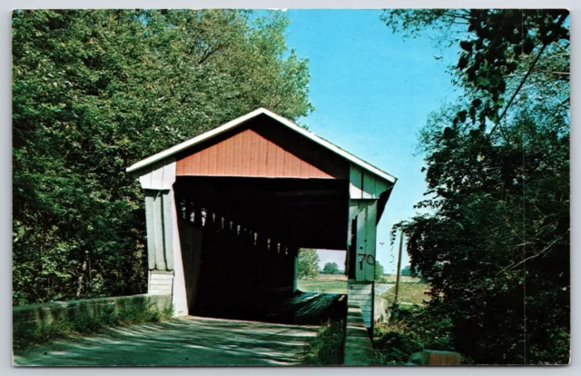 Postcard Coburn Bridge, De Kalb County, Spencerville, Indiana Unposted