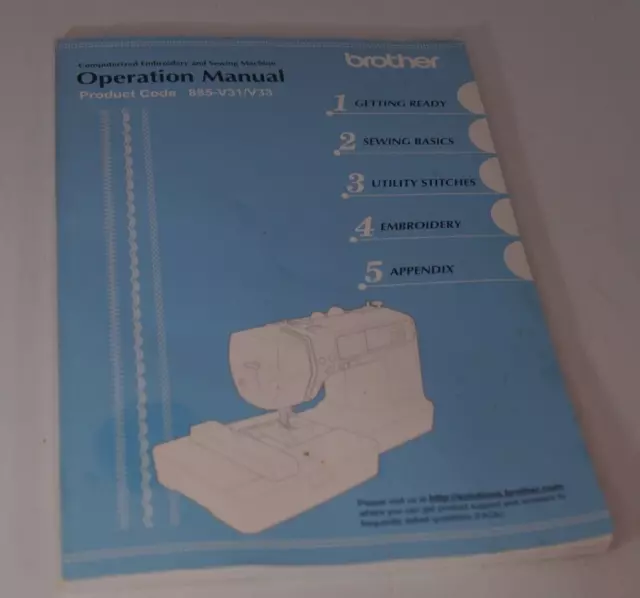 Manual de operación de máquina de bordar y coser Brother 885-V31/V33