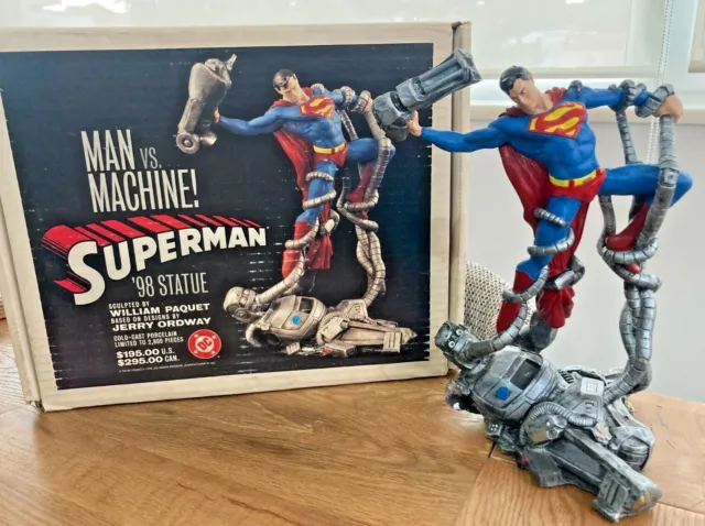 SUPERMAN-"MAN vs MACHINE"-`98 STATUE-WILLIAM PAQUET-nº656 of 2800ex-29cm TALL