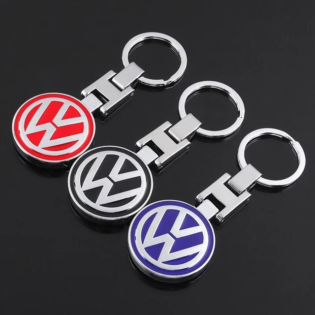 GENUINE VOLKSWAGEN ROUND Metal KeyRing With Chain Golf,Tiguan,Polo £7.