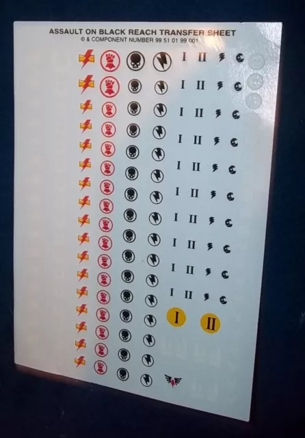 Warhammer 40k Assault On Black Reach Transfer Decal Sheet OOP