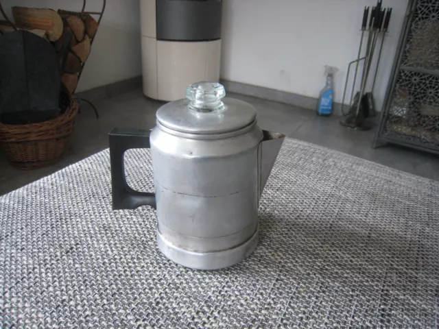 alte Espressokanne Kaffeekanne Aluminium Alu Vintage USA 16 cm hoch Deko