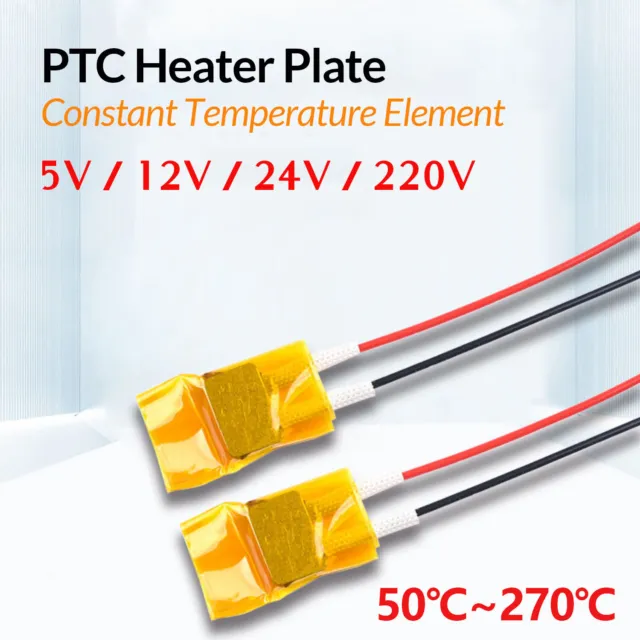 PTC Heizplatte 5V,12V,24V,220V Heizelement Thermostat Heizung Platte 50℃-270℃