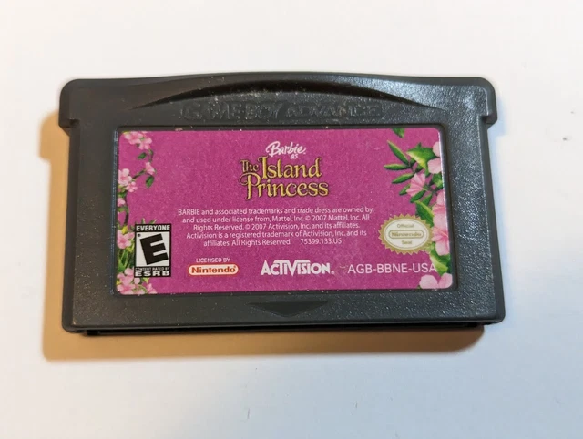 BARBIE AS THE ISLAND PRINCESS NINTENDO GAMEBOY ADVANCE SP GBA tested good