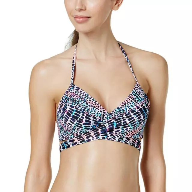Sundazed Women Animal Print Halter Wrap Bikini Top Swimsuit Size 32D