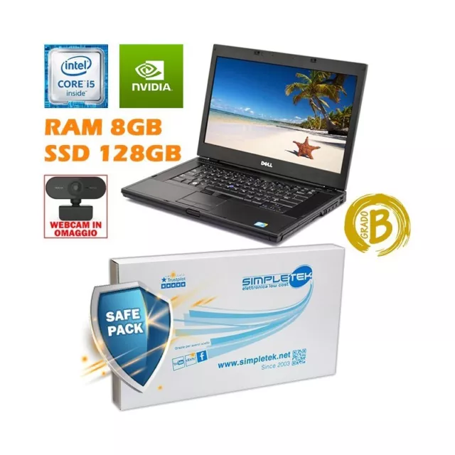 Notebook Dell E6510 I5 15,6" 8GB SSD 128GB Nvidia Windows 10 Batería Nueva