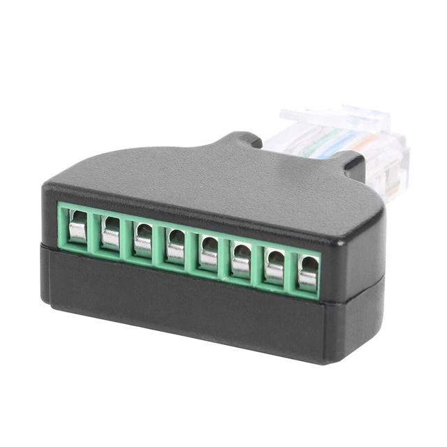 RJ45 Male to 8 Pin AV Screw Type Terminal Connector Adaptor for CCTV Digital DVR