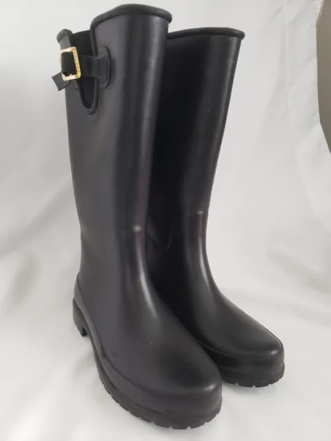 Sperry Top Sider Womens Black Pelican III Waterproof Synthetic Rubber Rain Boots