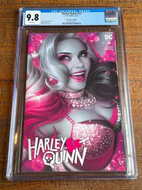 Harley Quinn 14 Cgc 9.8 Warren Louw Black & Pink Trade Variant-A Verdict Origin