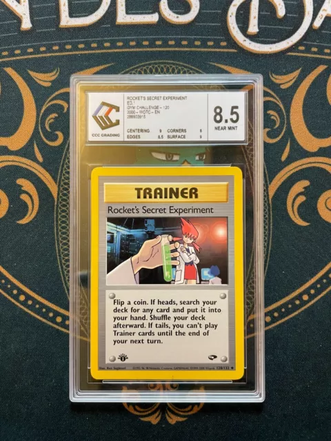 Pokémon Rocket's secret Experiment ED1 120/132 WOTC Gym Challenge G2 CCC 8,5 Eng