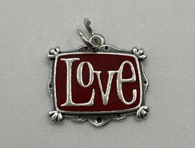 Retired James Avery 925 Red Enamel "LOVE" Charm