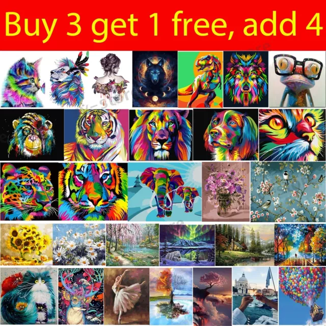 Oil Painting By Numbers Kit Paint on Canvas For Adult Kid Beginner Frameless DIY