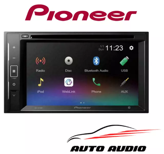 Pioneer AVH-A240BT 6.2" CD DVD Double Din Bluetooth USB Radio Car Stereo