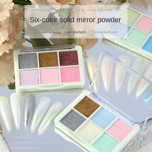 Six Couleur Miroir magique Poudre Aurora Poudre Mirr magique Poudre d'or solide