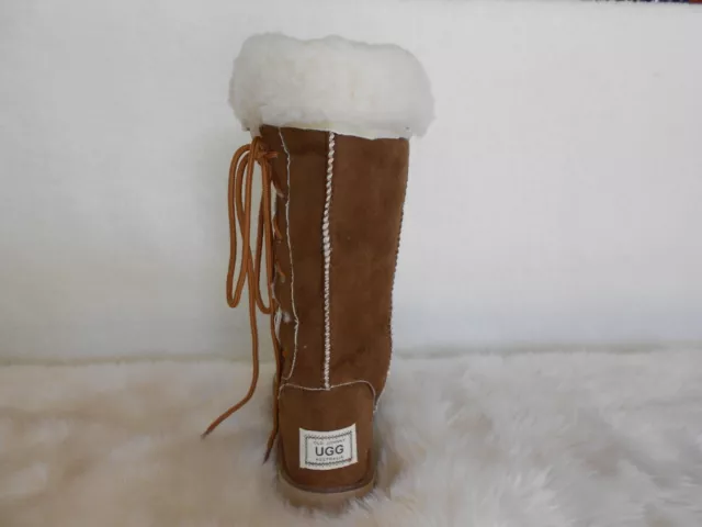 Ugg Boots Tall, Synthetic Wool, Lace Up, Size 4 For Youth Kids  Colour Chestnut 3