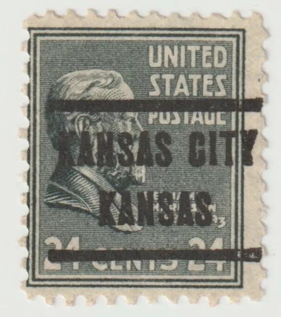 1938-1939 USA - Benjamin Harrison - Precancel "Kansas City, KAN" - 24 Cent Stamp
