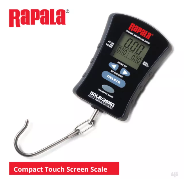 Rapala 50 Pfund kompakte Touchscreen-Waage - Hecht Barsch Lachs Bass Seeköder Angeln