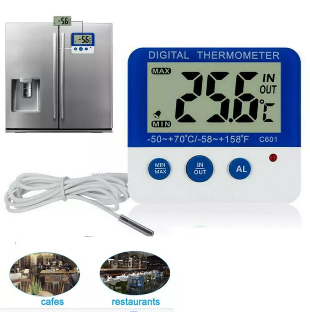 UK Digital LCD Fridge Freezer Thermometer With Alarm for Indoor Outdoor