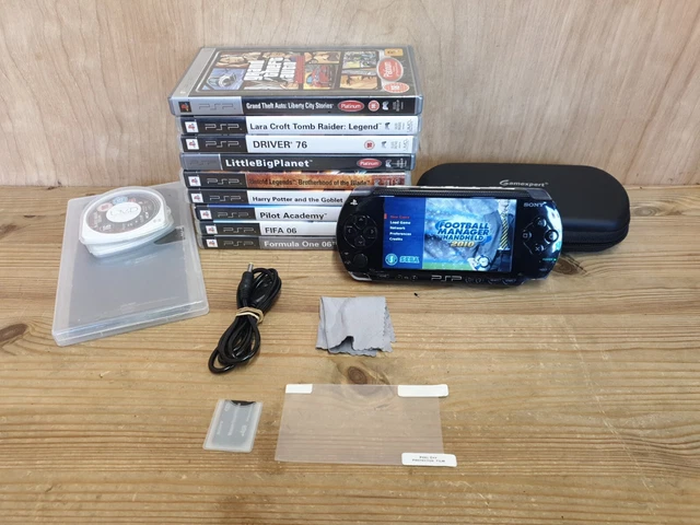 SONY PSP 1001 Console Piano Black Bundle Case Games and Charger