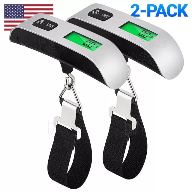 2-Pack Luggage Scale 110lb 50kg Portable Travel LCD Digital Hanging Weight