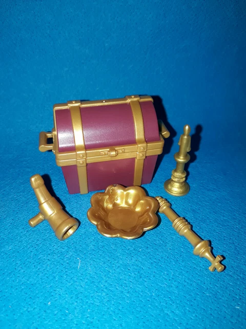 Coffre Au Trésor PLAYMOBIL Doré Avec 15 Pièces D'or - Accessoire Pirates/médiéval
