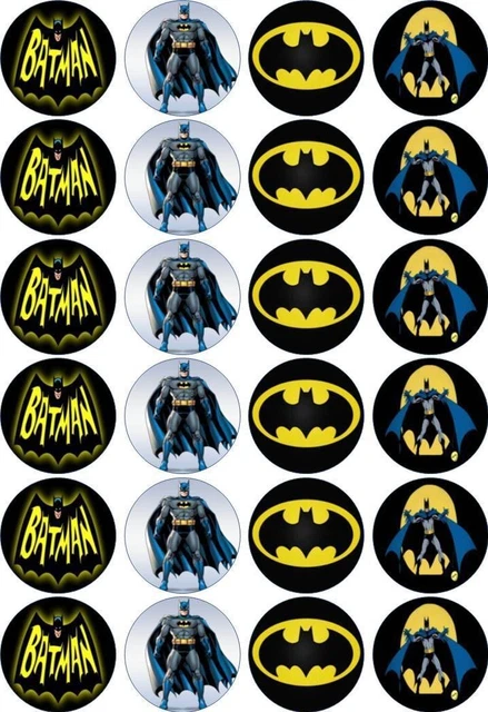 24 X BATMAN Edible WAFER PAPER Cupcake Toppers Kids Birthday UNCUT Image  $9.95 - PicClick AU