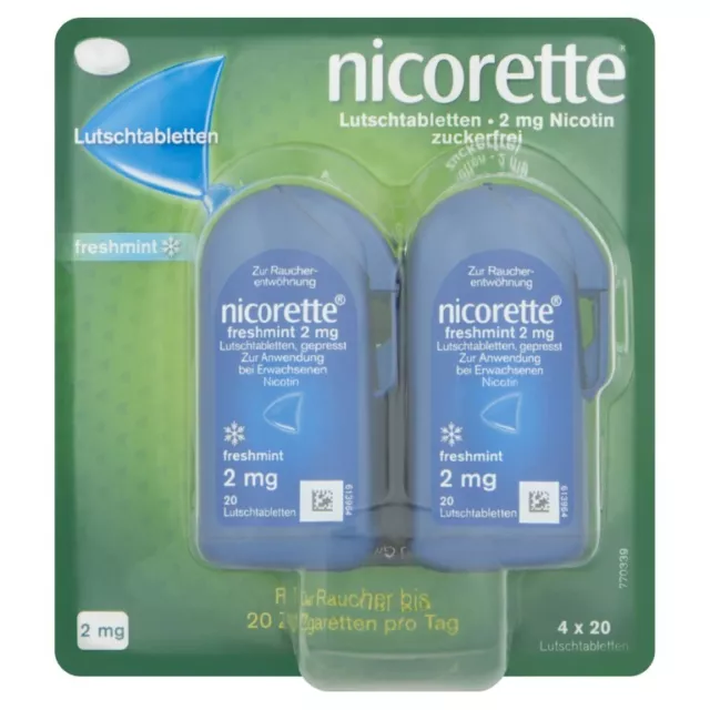 nicorette freshmint 2 mg Lutschtabletten, 80.0 St. Tabletten 9633907