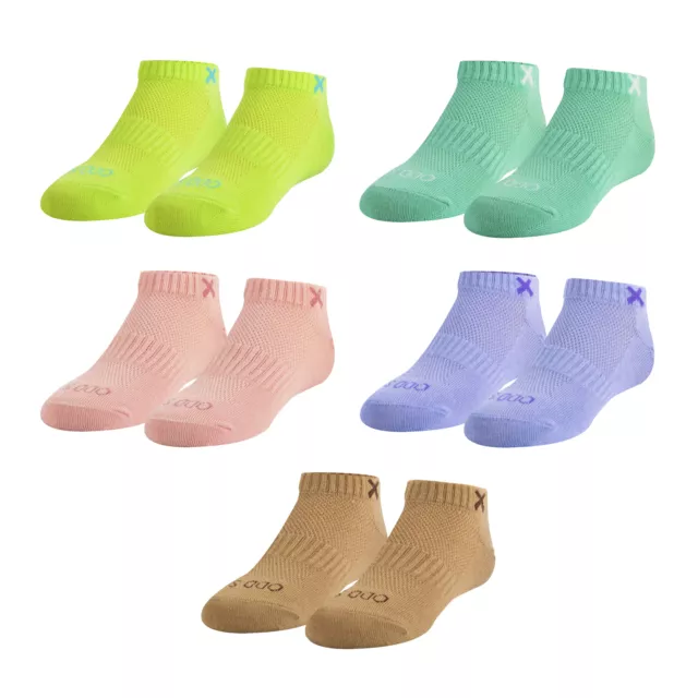 Basix Kids Ankle Socks, Durable Comfort Cotton, Solid Pastel 5 Pack, Ages 4-7