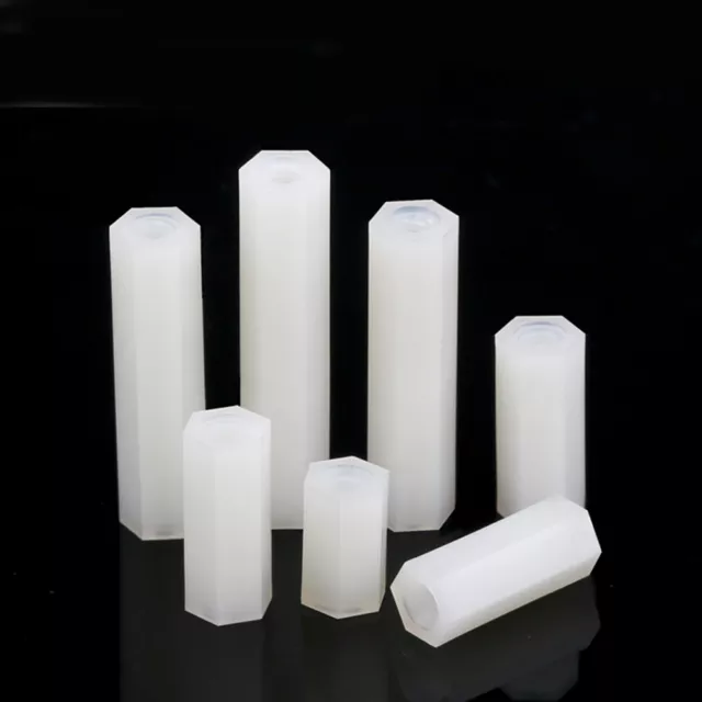 M2 M2.5 M3 M4 White Nylon Hex Spacer Standoff Pillar Female-Female Screws