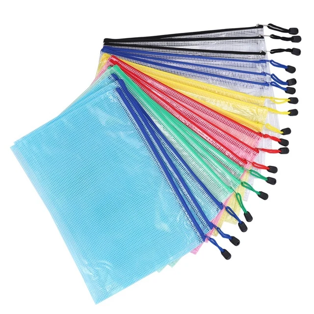 Portadocumenti con Cerniera nel Rete di Plastica 18Pz, Custodia per Documen D3D3