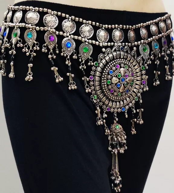 Kuchi Tribal Hanging Belly Dance Hip Scarf Skirt Wrap Costume Dangle Jewelry ATS