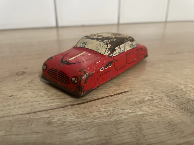 Ancienne Voiture De Course Rossignol N°52 En Tôle – Jouet Vintage France
